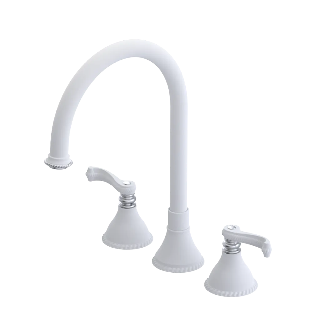 Rubinet Widespread Kitchen Set Matt White