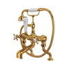 Perrin & Rowe Edwardian Exposed Deck Mount Tub Filler With Handshower - With Cross Handle.3501X/1