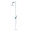 Rubinet Pressure Balance Outdoor Shower with Hand Held Shower & 10" Shower Head - 304 Stainless Steel White
