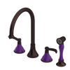 Rubinet Widespread Kitchen Set with Hand Spray Tuscan Brass