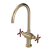 Rubinet Two Handle Single Hole Kitchen Set with LaSalle Spout Gold