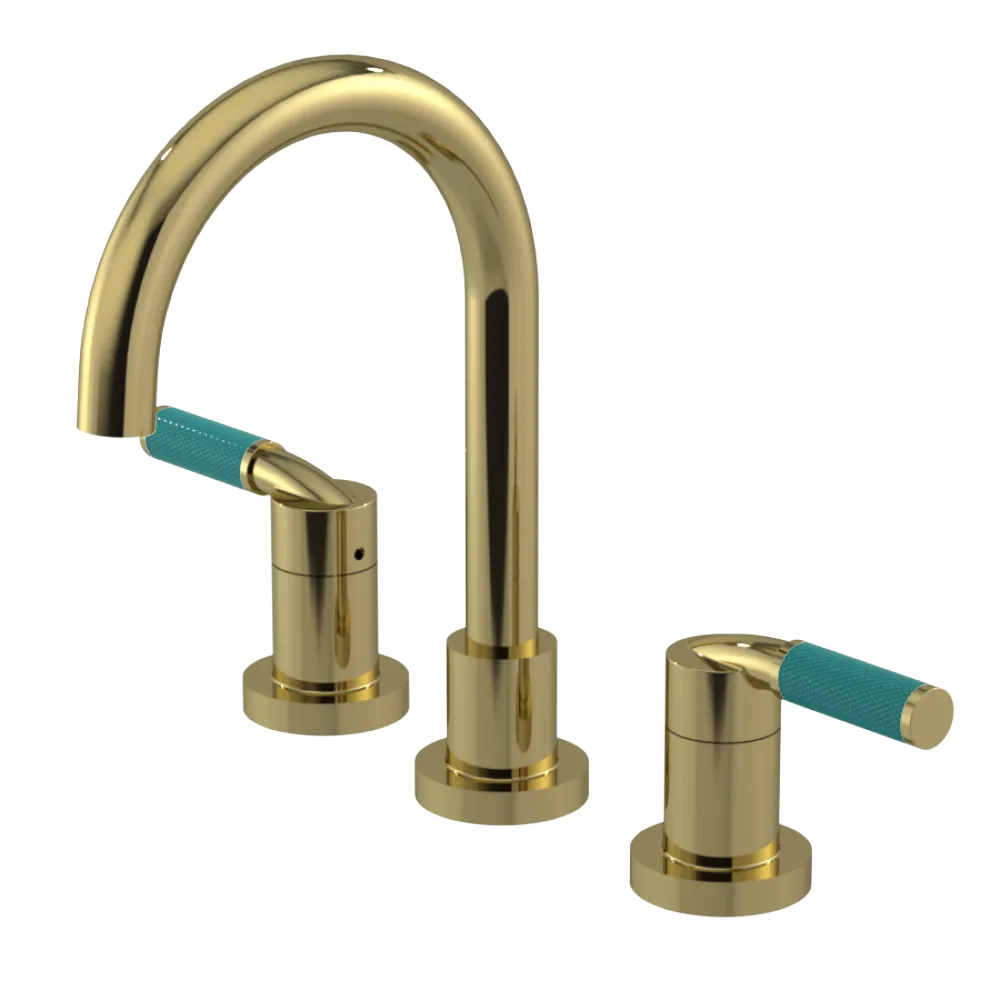 Rubinet Widespread Lav. Set. (less drain) Natural Brass