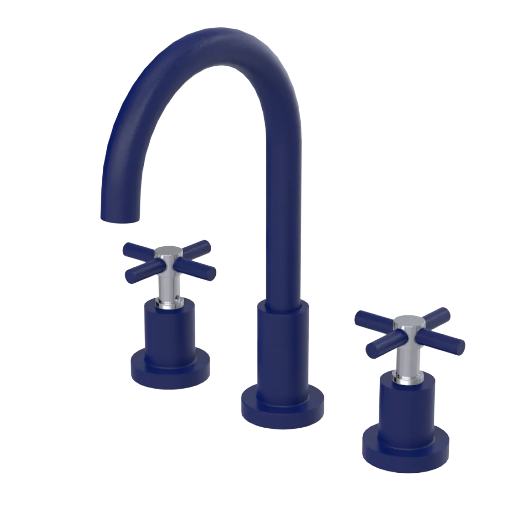 Rubinet Widespread Kitchen Set with LaSalle Spout Midnight Blue