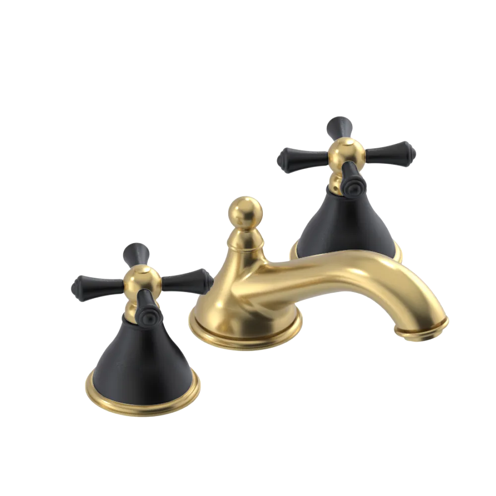 Rubinet Widespread Lav. Set. (less drain) Satin Brass
