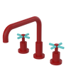 Rubinet Widespread Kitchen Set Maroon