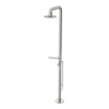 Rubinet Pressure Balance Outdoor Shower with Foot Rinse & 10" Shower Head (with shelf) - 304 Stainless Steel Polished Nickel