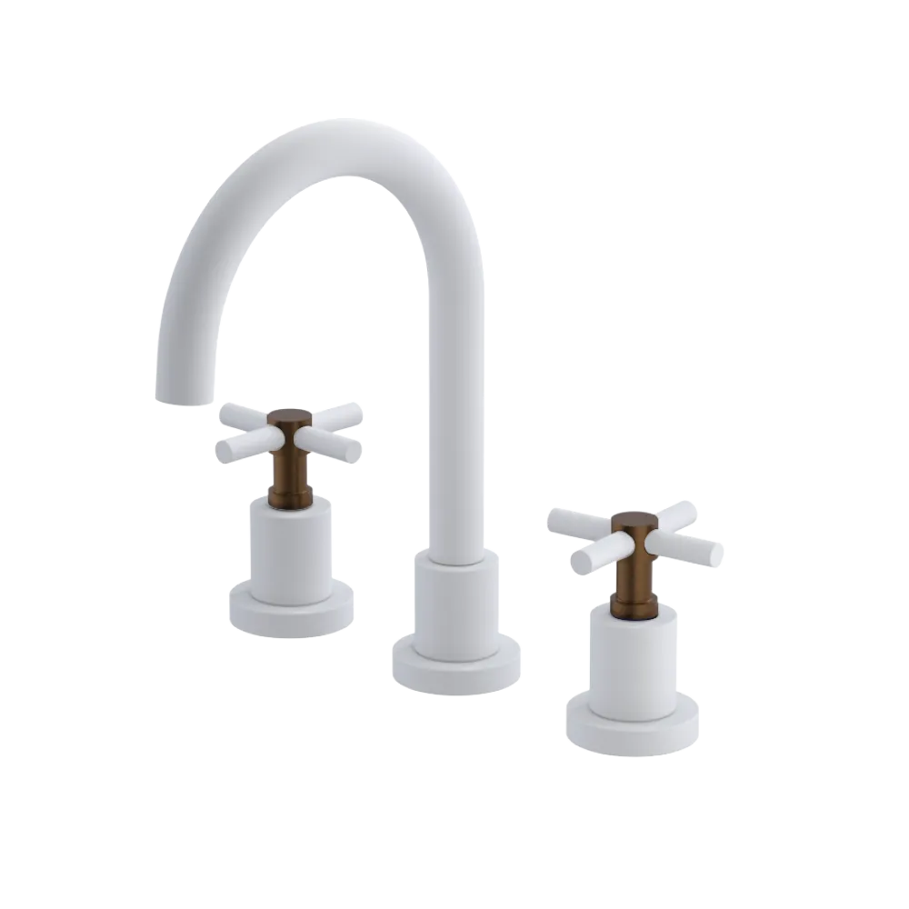 Rubinet Widespread Lav. Set. (less drain) Matt White