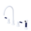 Rubinet Widespread Kitchen Set with Hand Spray White