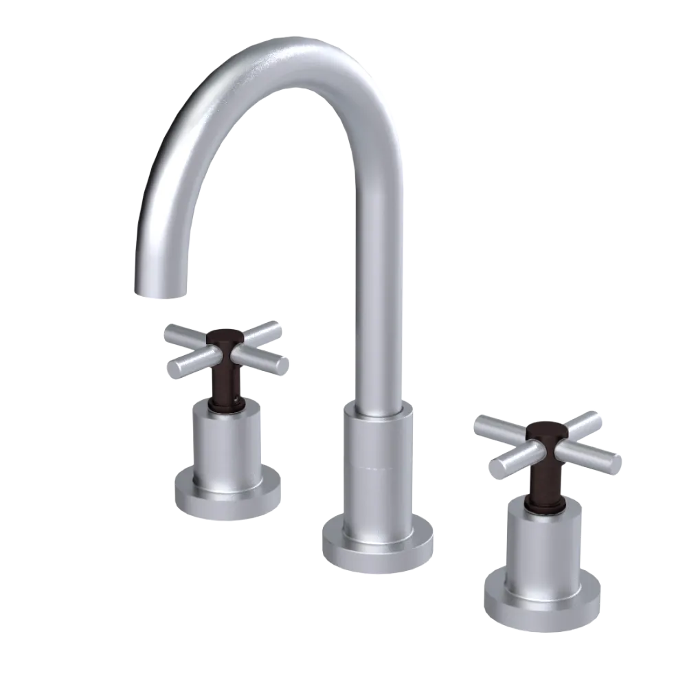 Rubinet Widespread Kitchen Set with LaSalle Spout Satin Chrome