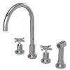 Rubinet Widespread Kitchen Set with LaSalle Spout with Hand Spray Polished Nickel