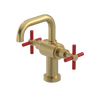 Rubinet Single Hole Dual Handle Lav. Set. (less drain) Satin Brass