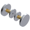 Rubinet Shower Door Knob (set) Satin Chrome