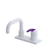Rubinet 4" Centre Single Control Lav. Set. with Genesis spout (less drain) Matt White