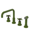 Rubinet Widespread Kitchen Set with Hand Spray Green Envy