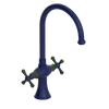 Rubinet Two Handle Single Hole Kitchen Set Midnight Blue