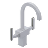 Rubinet Single Hole Dual Handle Lav. Set. (less drain) White