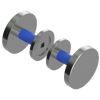 Rubinet Shower Door Knob (set) Satin Nickel