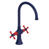 Rubinet Two Handle Single Hole Kitchen Set Midnight Blue