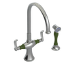 Rubinet Two Handle Single Hole Kitchen Set with Hand Spray Satin Nickel