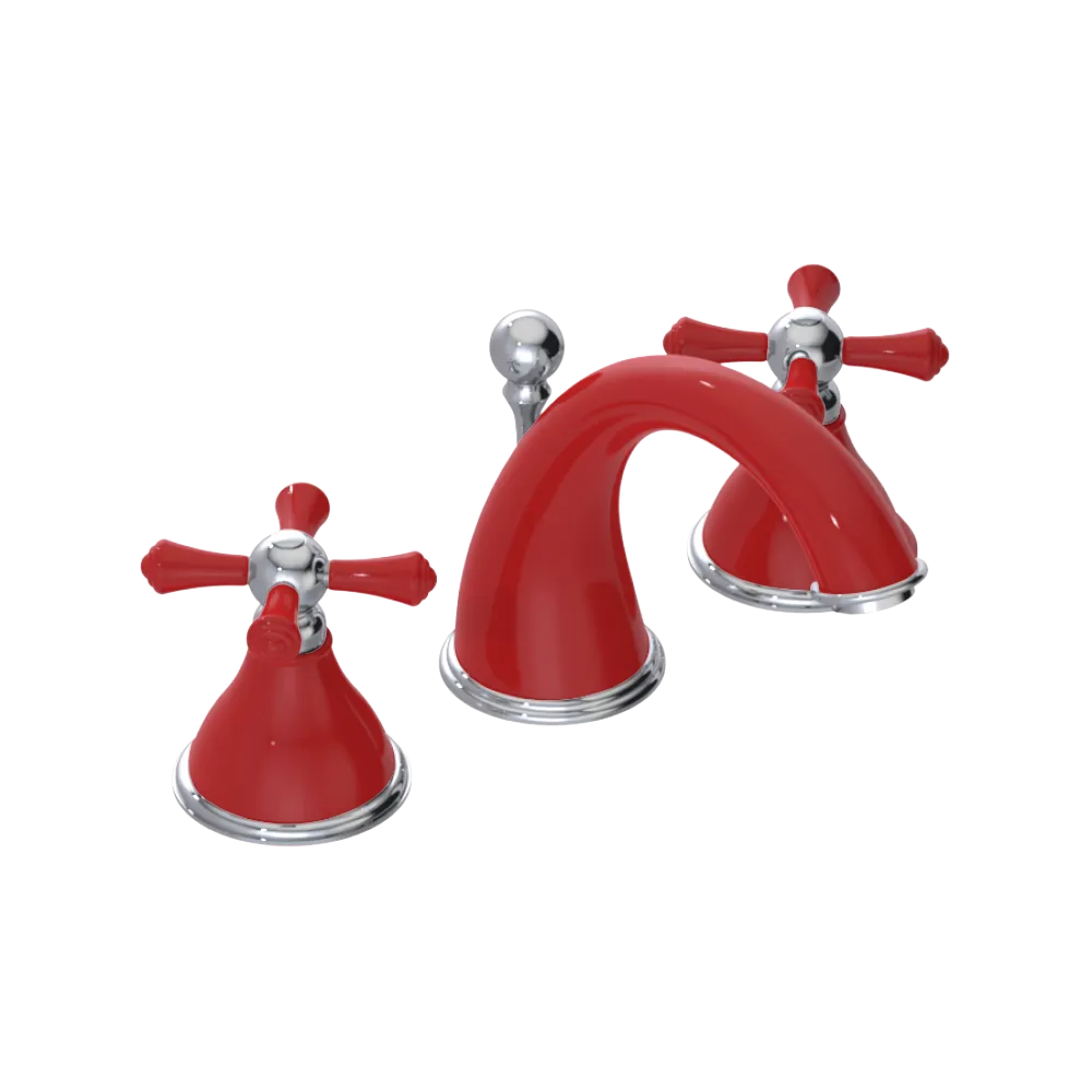 Rubinet Widespread Lav. Set. (less drain) Red