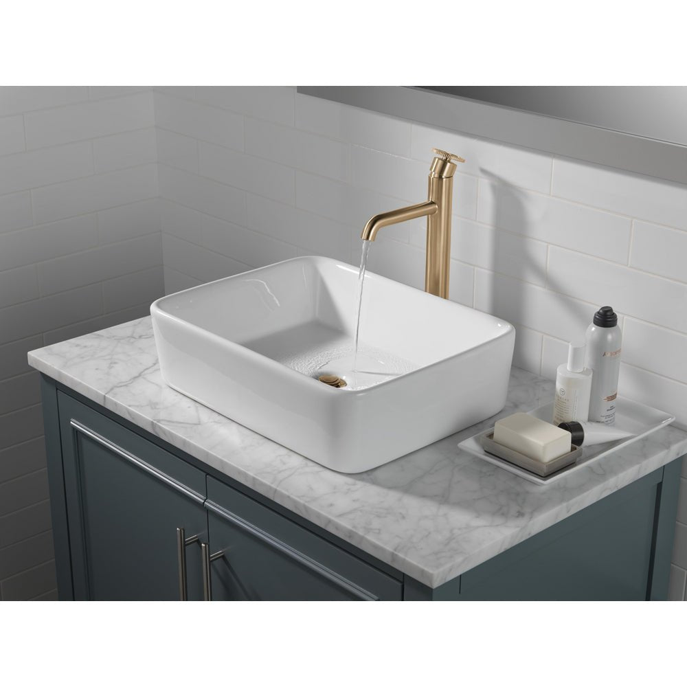 Delta Trinsic Single Handle Vessel Bathroom Faucet Wheel Handle - Golzar Home