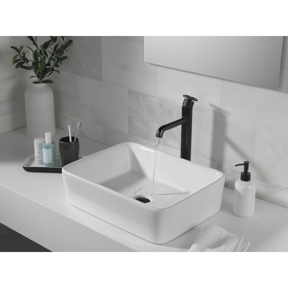 Delta Trinsic Single Handle Vessel Bathroom Faucet Wheel Handle - Golzar Home