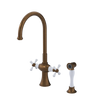 Rubinet Two Handle Single Hole Kitchen Set with Hand Spray Tuscan Brass