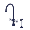 Rubinet Two Handle Single Hole Kitchen Set with Hand Spray Midnight Blue