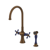 Rubinet Two Handle Single Hole Kitchen Set with Hand Spray Tuscan Brass