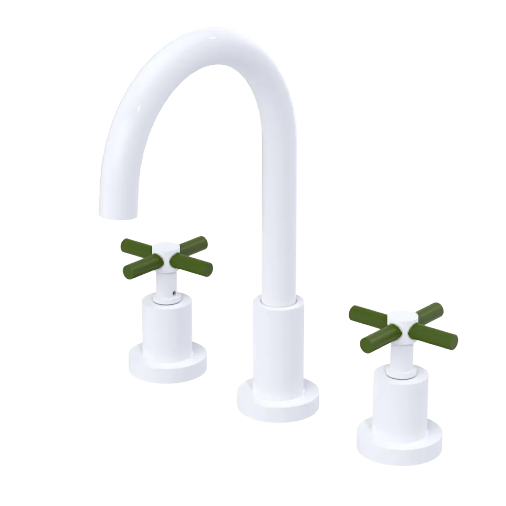 Rubinet Widespread Kitchen Set with LaSalle Spout White