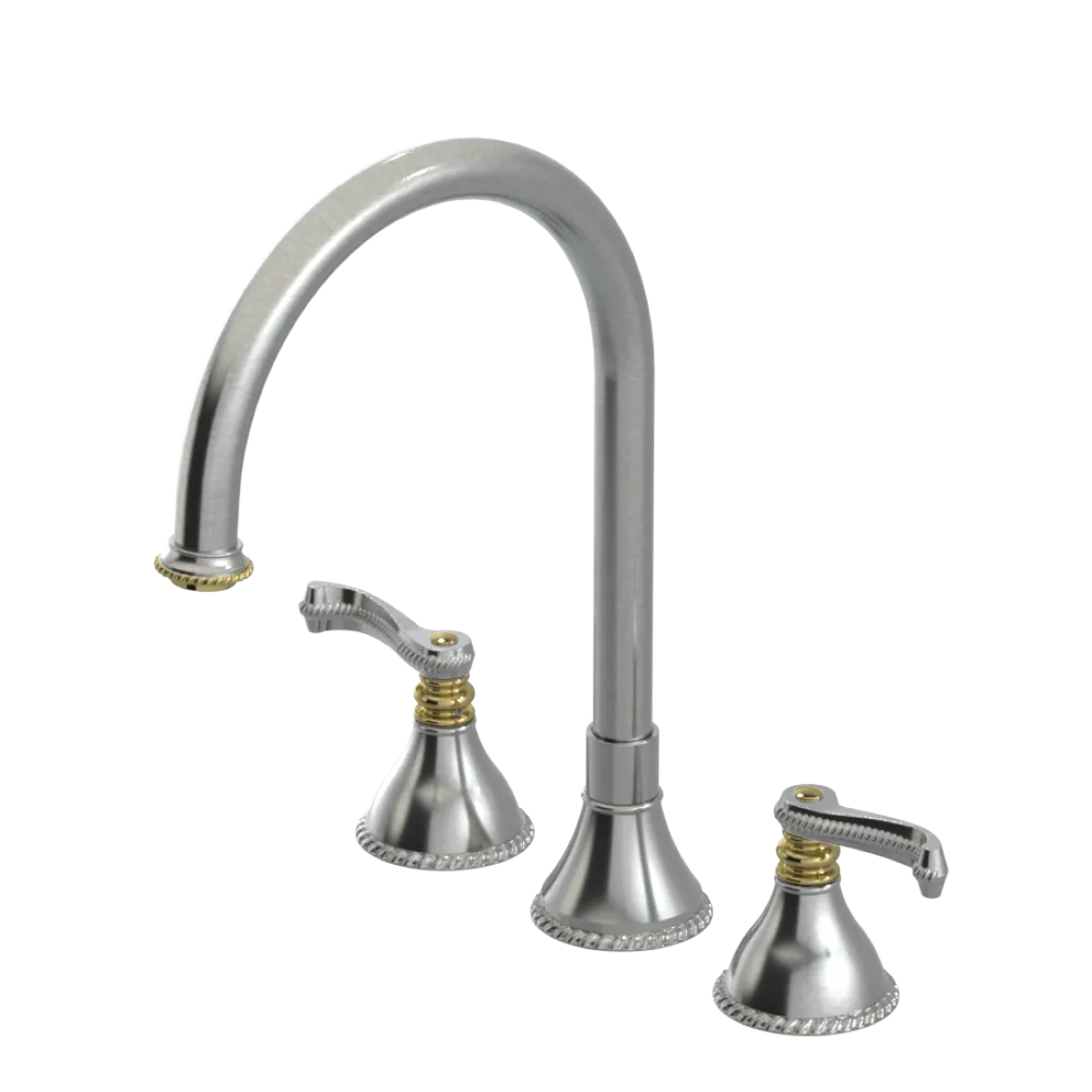 Rubinet Widespread Kitchen Set Satin Nickel