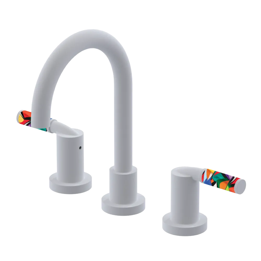 Rubinet Widespread Lav set (less drain) Matt White