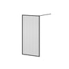 KALIA DUNE Framed Bath Shield Matte Black Fluted Glass