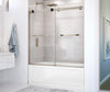 Duel 56-59 x 55 ½-59 in. 8 mm Bypass Tub Door for Alcove Installation with Clear glass in Chrome