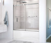 Duel 56-59 x 55 ½-59 in. 8 mm Bypass Tub Door for Alcove Installation with Clear glass in Chrome