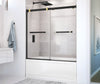 Duel 56-59 x 55 ½-59 in. 8 mm Bypass Tub Door for Alcove Installation with Clear glass in Chrome