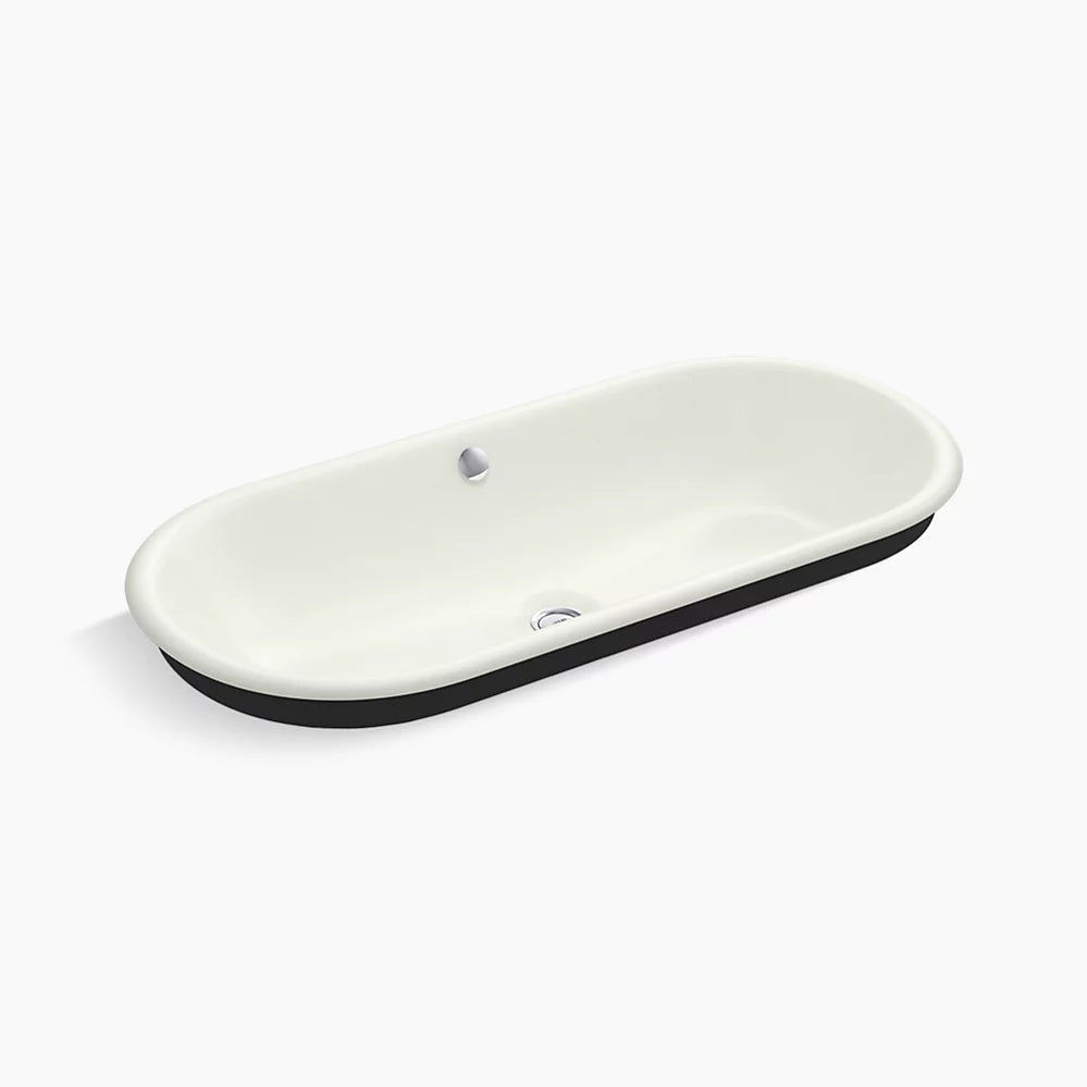 Iron Plains® 33" oval drop-in/undermount/vessel bathroom sink with Iron Black painted underside