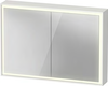 Duravit L-Cube 39 3/8" x27 1/2" 1 Left 1 Right Hinge 2 Door LED Rectangular Medicine Cabinet in Aluminum – LC7552