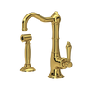 ROHL Cinquanta Single Hole Column Spout Kitchen Faucet With Sidespray