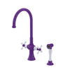 Rubinet Two Handle Single Hole Kitchen Set with Hand Spray Purple Haze