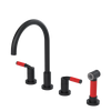 Rubinet Widespread Kitchen Set with Hand Spray Matt Black