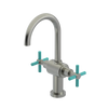 Rubinet Single Hole Dual Handle Lav. Set with LaSalle Spout (less drain) Satin Nickel