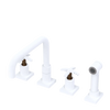 Rubinet Widespread Kitchen Set with Genesis Spout with Hand Spray Matt White