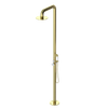 Rubinet Pressure Balance Outdoor Shower with Hand Held Shower & 10" Shower Head - 304 Stainless Steel Bright Brass