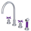 Rubinet Widespread Kitchen Set with LaSalle Spout with Hand Spray Satin Chrome