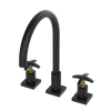 Rubinet Widespread Kitchen Set Matt Black