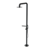 Rubinet Pressure Balance Outdoor Shower with Hand Held Shower & 10" Shower Head (with shelf) - 304 Stainless Steel Black
