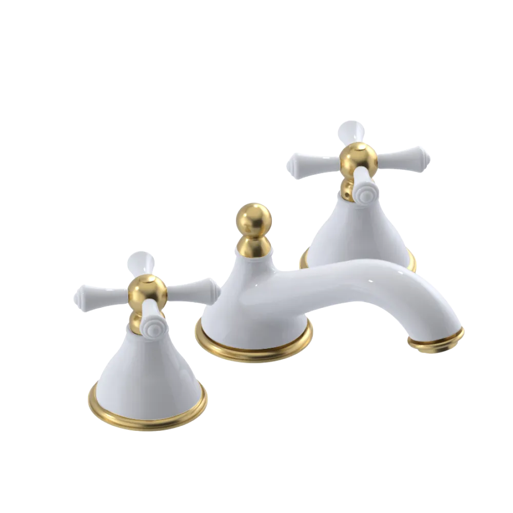 Rubinet Widespread Lav. Set. (less drain) White