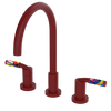 Rubinet Widespread Kitchen Set Maroon