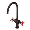 Rubinet Two Handle Single Hole Kitchen Set with LaSalle Spout Oil Rubbed Bronze